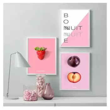 Плакаты с авокадо, ананасом, клубникой и киви, детская столовая, гостиная, принты, скандинавская живопись, домашний декор, 16 фотографий с фруктами 21x30cm No Frame