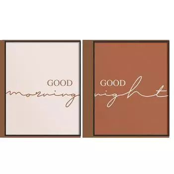 Плакаты с скандинавскими цитатами, картины маслом «Доброе утро и спокойной ночи», прикроватные вывески, стены спальни для пар 21cm30cm NoFrame