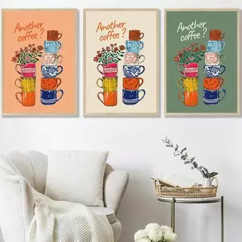 Плакаты с тарелками «Тапас» Современная кухня Еда и напитки Печать на холсте Настенная картина для ресторана Кухня Украшение дома 21x30cm No Framed бордовый