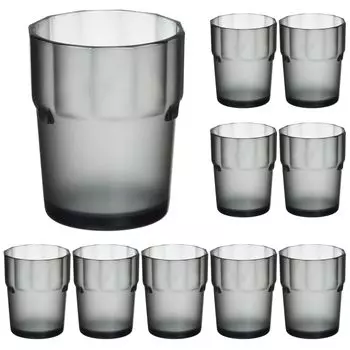 Plakila Небьющиеся штабелируемые 10 штук для воды и чая в микроволновой печи Сделано в коммерческой столовой Термостойкие Температура 100 Холодный штабелируемый Тритан