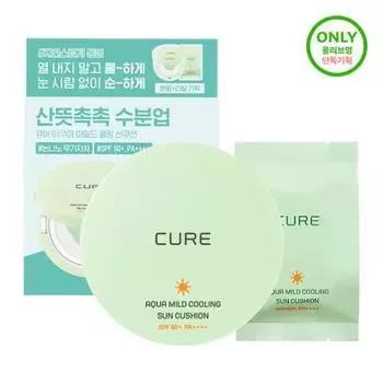 План пополнения запасов охлаждающего солнцезащитного кушона Kim Jeong-moon Aloe Cure Aqua Mild (25г+запасной блок)