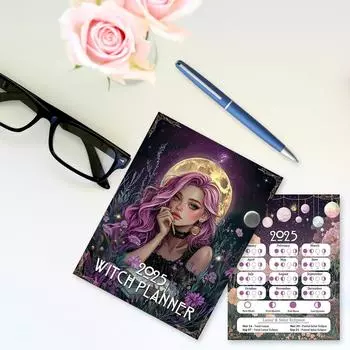 План ведьмы Ежемесячно Еженедельно Ежедневно Фаза Луны Суббота Астрология Привычка Финансовый планировщик One Size