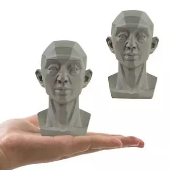Плоская модель головы Художники учатся модели Человеческая голова манекена с лицом Смола Профессиональный инструмент для рисования Скульптурное украшение B