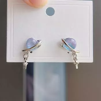 Planet Fall~ Eternal God Fantasy Planet Серьги Niche Design Sense Серьги Женские серьги Tide