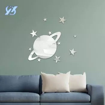 Планета акриловое настенное украшение детская комната гостиная спальня DIY декоративное зеркало настенная наклейка самоклеящаяся