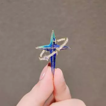 Планета Вселенная Брошь Мужская и женская парная булавка для воротника Кардиган Блейзер Четырехугольная звезда Крест Звезда