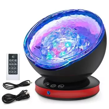 Планетарий для дома Морской проектор Проекция Прикроватный Исцеление Сон 7 Режимов Освещения Яркость Таймер Функция Черный Использование, Детский Свет,