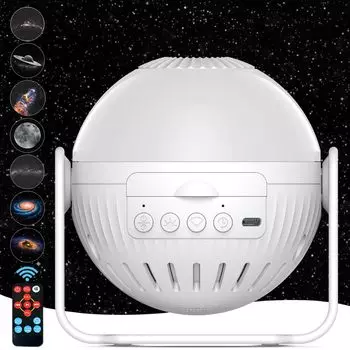 Планетарий для дома с пультом управления музыкой Bluetooth Milky 7 типов фильмов HD зум звездное небо таймер 360 градусов USB подсветка цвет яркость ночь белый
