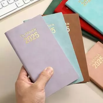 Планировщик 2025 года с января по декабрь Harcover Calendar Planner Book 120 страниц Органайзер Блокнот для офиса Дома Школьные принадлежности фиолетовый