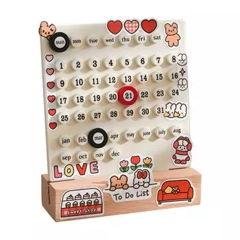 Планировщик дат на столе, интегрированное молдинговое кольцо, настольный календарь, украшения для домашнего офиса белый