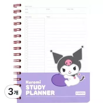 Планировщик исследований Sanrio Kuromi Heart, случайная доставка, фиолетовый, 3 предмета