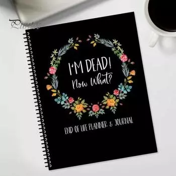 Планировщик конца жизни Блокнот Формат А4 73 Листа Плотная Бумага Компактный Легкий Спиральный Скрепленный Набор Смерти Папка серый