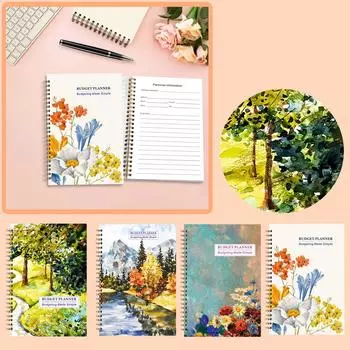 Планировщик личного и домашнего бюджета. Красиво иллюстрированный блокнот на спирали для составления бюджета. One Size