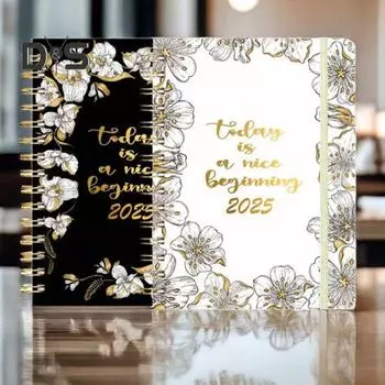 Планировщик на 2025 год, ежемесячный, еженедельный календарь, мотивирующие цитаты, справочные календари, обложка из искусственной кожи, блокнот B