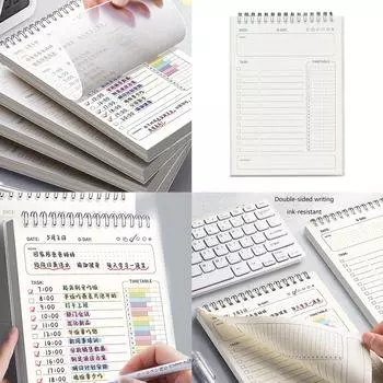 Планировщик на пружинном переплете, ежедневник, еженедельник, академический планировщик, 160 страниц, двусторонний, для ежедневного ведения дневника