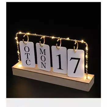 Планировщик недели, дата, сетчатый календарь с отверстиями, деревянное украшение для рабочего стола, практичный железный календарь, настольный подарок