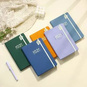 Планировщик расписания на 12 месяцев 2025 г. Блокнот для записей на английском языке Дневник для записей А5 Тетрадь для школы оранжевый