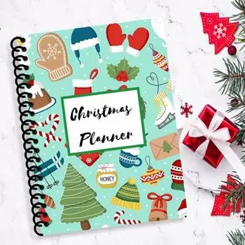 Планировщик рождественских праздников Книга-органайзер для праздников Включает список рождественских подарков Планировщик бюджета на праздники
