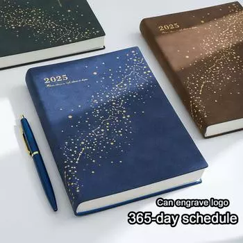 Планировщик времени для школьников на 2025 год из кожи формата А5, расписание на весь год, деловой блокнот, ежедневник на 365 дней, заметки, блокнот, 178 листов, 356 страниц A5