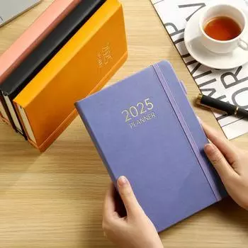 Планировщик Yousheng 2025, ежедневный, еженедельный, ежемесячный календарь, блокнот, плотная бумага, непромокаемый дизайн, обложка из искусственной кожи, офисный планировщик для учебы