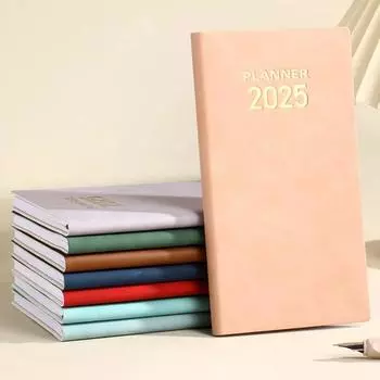 Планировщик Yousheng 2025 с января по декабрь Harcover Calendar Planner Book 120 страниц Органайзер Блокнот для офиса Дома Школьные принадлежности фиолетовый