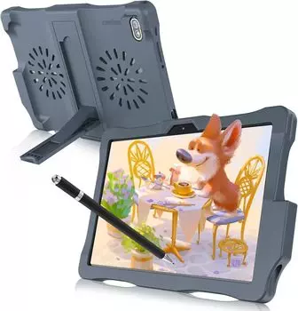 Планшет Kinstone Kids Планшет Android 12 4 ГБ IPS FHD Ультралегкий чехол Защита от падений Электронная ручка 6000 мАч GMS Японский В комплекте с инструкцией