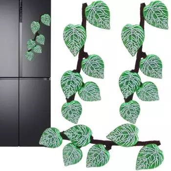 Магниты на холодильник с растениями, наклейка из искусственного плюща с шарнирными стеблями для холодильника, забавный декор для холодильника с плющом, поддельный холодильник с плющом