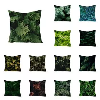 Чехол на подушку с изображением листьев растений, спальня, украшение для дома, офисное сиденье, гостиная, чехол для дивана 45x45 см 40x40cm
