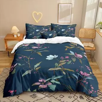 Plant Series 3D Digital Printing Three-Piece Bedding Kit Bed Sheet Quilt Cover 90 * 200 two-piece set
