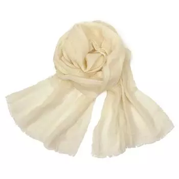 plantia Organic Cotton Gauze Extremely Fully Woven Gauze Scarf Scarf, 36g, Lightweight, (Beige) бежевый