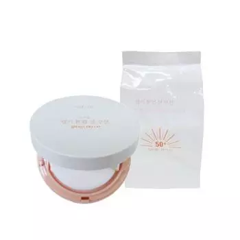 Солнцезащитный кушон Plantnara Vitality Tone-Up 15 г (SPF50 +) основной продукт + пополнение, (новый белый рис) жизненная сила персик + сменный блок, 15 г