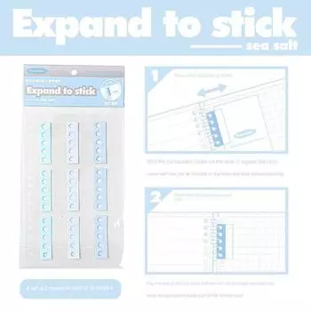 Planwith Note Expansion Stickers External Hanging Sticky Notes Loose Spiral Notebook Hole Stickers Expansion Stickers Loose-Leaf Note Index Stickers Blue Sea salt