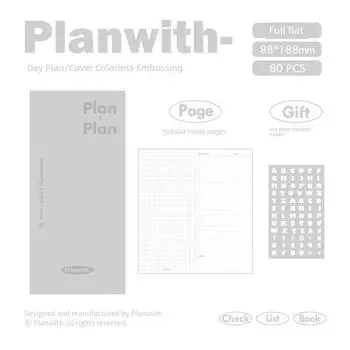 Planwith Portable Portable Mini Notebook gray-gray Day Plan