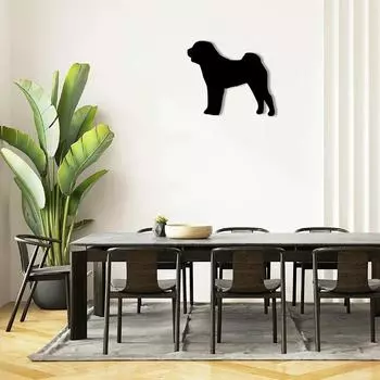 Plaque Murale Mtallique Shar Pei – Silhouette de Chien, Dcoration Murale lgante, Наклейка на стену и Art en Fer pour Mur чёрный