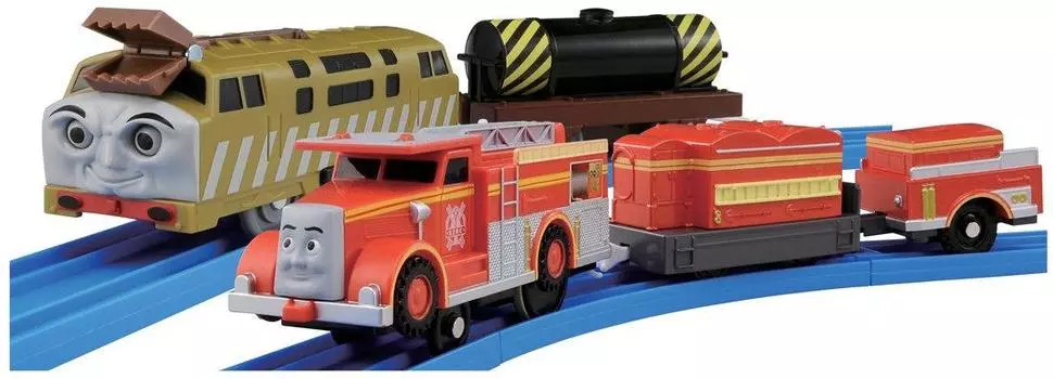 Plarail Томас Дизель 10 наносит ответный удар Пожарная машина Флинн и Дизель 10 Набор
