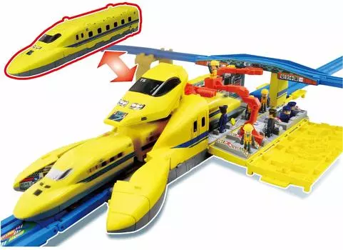 Plarail трансформируется в желтую игровую базу Супер большого доктора!!