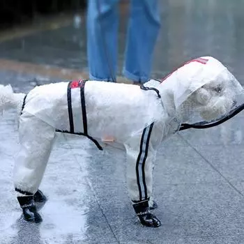 Плащ для собак Одежда для собак Прозрачный плащ Легкий водонепроницаемый плащ Плащ для маленьких собак M