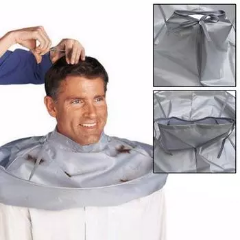 Плащ для стрижки, складной дышащий плащ для стрижки волос в салоне для взрослых, накидка-зонтик, ткань серебряный серый