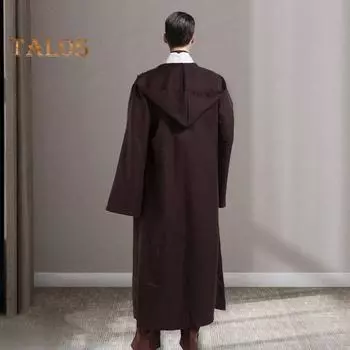 Плащ для взрослых, накидка с капюшоном и шляпой, дышащий костюм для ролевых игр для мальчиков и девочек на Хэллоуин, косплей, вечерние макияж S чёрный