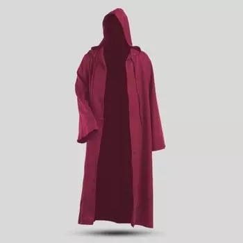 Плащ для взрослых, накидка с капюшоном и шляпой, дышащий костюм для ролевых игр для мальчиков и девочек на Хэллоуин, косплей, вечерние макияж M вино красного
