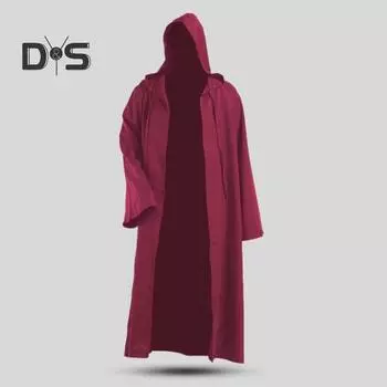 Плащ для взрослых, накидка с капюшоном и шляпой, дышащий костюм для ролевых игр для мальчиков и девочек на Хэллоуин, косплей, вечерние макияж L белый