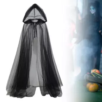 Плащ-капюшон на Хэллоуин, сетчатый плащ для реквизита, игровых ролей, праздничных сценических шоу 100 cm