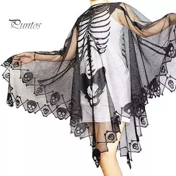 Плащ на Хэллоуин, длинная вечерняя накидка с черепом, скелетом, костюм для тела, усилитель праздничной атмосферы, аксессуар для вечеринки в темной тематике белый