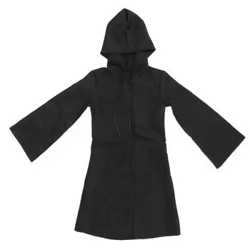 Плащ на Хеллоуин из полиэфирного волокна с капюшоном, накидка для косплея, костюм для вечеринки, реквизит для детей, черный S