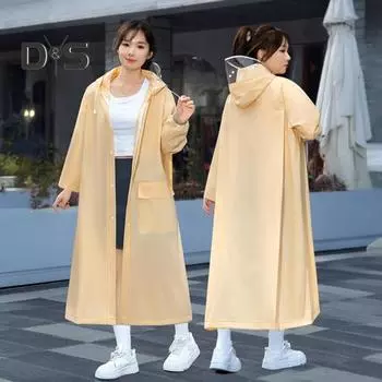 Плащ с капюшоном, водонепроницаемый, с застежкой-молнией из ЭВА, многоразовый, для взрослых, сверхлегкий, непромокаемый, толстый, портативный, для путешествий на открытом воздухе, дождевик-пончо, дождевик M синий