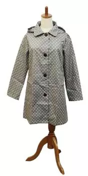 Плащ с сумкой-тоутом в горошек Длина 81 см Серый размер подходит для А-силуэта (один все) Р-1054