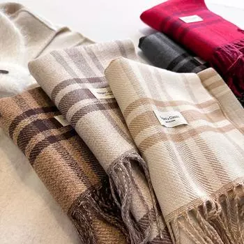 Плащ Шарф: Женский сезон, высококачественные шали, теплые и украшенные кисточками парные шарфы 206cm красный