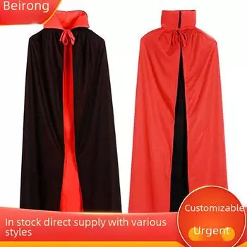 Плащ вампира-волшебника на Хэллоуин для косплея: Двусторонняя накидка черного и красного цвета 140 cm