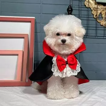 Плащ волшебника для питомца Хэллоуинский костюм демона для маленьких собак Одежда для домашних животных для рождественских вечеринок на Хэллоуин XS