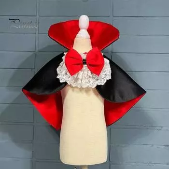 Плащ волшебника для питомца Хэллоуинский костюм демона для маленьких собак Одежда для домашних животных для рождественских вечеринок на Хэллоуин M